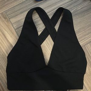 Black crop top with a cross back